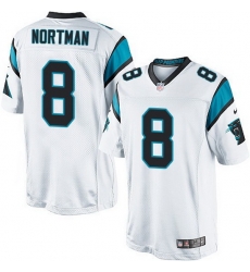 Nike Panthers #8 Brad Nortman White Team Color Mens Stitched NFL Elite Jersey