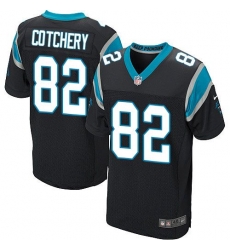 Nike Panthers #82 Jerricho Cotchery Black Team Color Mens Stitched NFL Elite Jersey