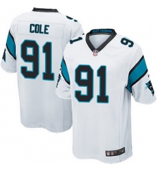 Nike Panthers #91 Colin Cole White Team Color Mens Stitched NFL Elite Jersey