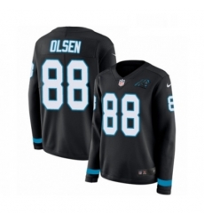 Womens Nike Carolina Panthers 88 Greg Olsen Limited Black Therma Long Sleeve NFL Jersey