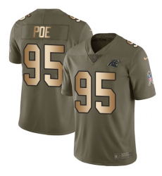 Nike Panthers #95 Dontari Poe Olive Gold Youth Stitched NFL Limited 2017 Salute to Service Jersey