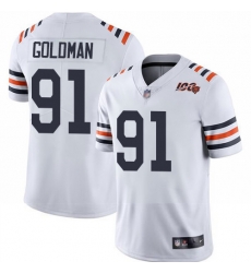 Bears 91 Eddie Goldman White Alternate Men Stitched Football Vapor Untouchable Limited 100th Season Jersey