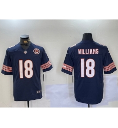 Men Chicago Bears 18 Caleb Williams Navy 2024 Draft F U S E Vapor Stitched Football Jersey