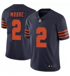 Men Chicago Bears 2 DJ Moore Navy Vapor Limited Stitched NFL Jersey