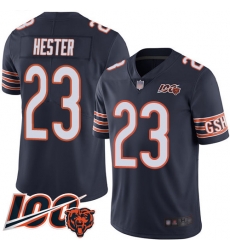 Men Chicago Bears 23 Devin Hester Navy Blue Team Color 100th Season Limited Football Jersey