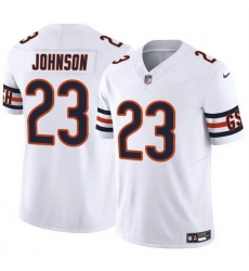 Men Chicago Bears 23 Roschon Johnson White 2023 F U S E  Vapor Stitched Football Jersey