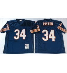 Men Chicago Bears 34 Walter Payton Navy M&N 1985 Throwback Jersey