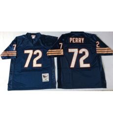 Men Chicago Bears 72 William Perry Navy M&N 1985 Throwback Jersey