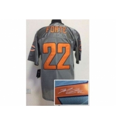 Nike chicago bears 22 Matt Forte grey Elite shadow Signed NFL Jersey