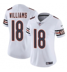 Women Chicago Bears 18 Caleb Williams White 2024 Draft Vapor Stitched Jersey