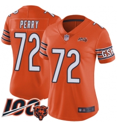 Women Chicago Bears 72 William Perry Orange Alternate 100th Season Limited Football Jersey