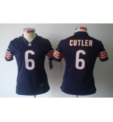 Women Nike Chicago Bears 6 Cutler Blue[Women's NIKE LIMITED Jersey]