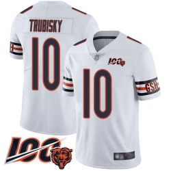 Youth Chicago Bears 10 Mitchell Trubisky White Vapor Untouchable Limited Player 100th Season Football Jersey