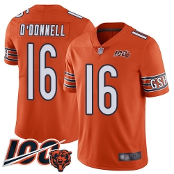 Youth Chicago Bears 16 Pat ODonnell Orange Alternate 100th Season Limited Football Jersey