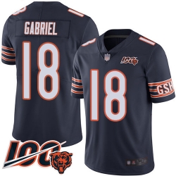 Youth Chicago Bears 18 Taylor Gabriel Navy Blue Team Color 100th Season Limited Football Jersey