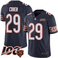 Youth Chicago Bears 29 Tarik Cohen Navy Blue Team Color 100th Season Limited Football Jersey