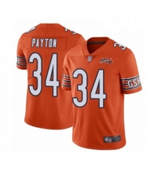 Youth Chicago Bears 34 Walter Payton Orange Alternate 100th Season Limited Football Jersey