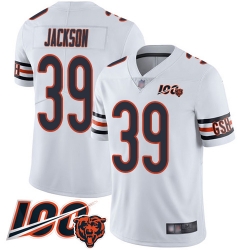 Youth Chicago Bears 39 Eddie Jackson White Vapor Untouchable Limited Player 100th Season Football Jersey