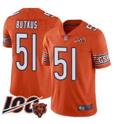 Youth Chicago Bears 51 Dick Butkus Orange Alternate 100th Season Limited Football Jersey