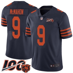 Youth Chicago Bears 9 Jim McMahon Limited Navy Blue Rush Vapor Untouchable 100th Season Football Jersey