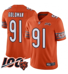 Youth Chicago Bears 91 Eddie Goldman Orange Alternate 100th Season Limited Football Jersey