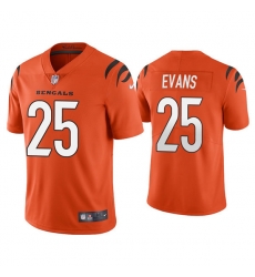 Men Cincinnati Bengals 25 Chris Evans 2021 Orange Vapor Untouchable Limited Stitched Jersey