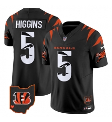 Men Cincinnati Bengals 5 Tee Higgins Black F U S E  Special Vapor Untouchable Limited Stitched Football Jersey