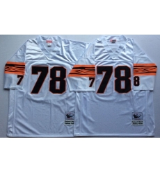 Men Cincinnati Bengals 78 Anthony Munoz White M&N Throwback Jersey