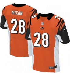 Mens Nike Cincinnati Bengals 28 Joe Mixon Elite Orange Alternate NFL Jersey