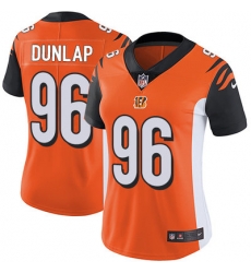 Nike Bengals #96 Carlos Dunlap Orange Alternate Womens Stitched NFL Vapor Untouchable Limited Jersey