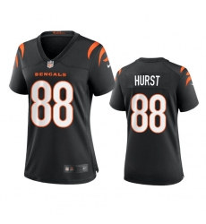 Women Cincinnati Bengals 88 Hayden Hurst Black Stitched Game Jersey