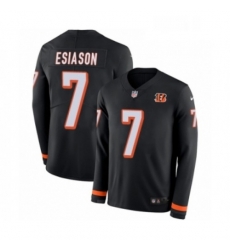 Youth Nike Cincinnati Bengals 7 Boomer Esiason Limited Black Therma Long Sleeve NFL Jersey