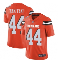 Browns 44 Sione Takitaki Orange Alternate Men Stitched Football Vapor Untouchable Limited Jersey