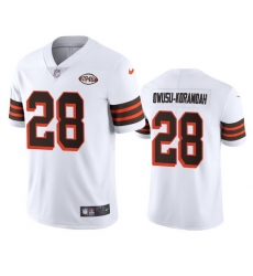 Cleveland Browns 28 Jeremiah Owusu Koramoah Nike 1946 Collection Alternate Vapor Limited NFL Jersey  White