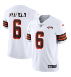 Cleveland Browns 6 Baker Mayfield Nike 1946 Collection Alternate Vapor Limited NFL Jersey  White