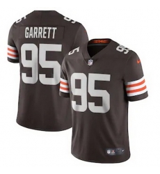 Cleveland Browns 95 Myles Garrett Men Nike Brown 2020 Vapor Limited Jersey