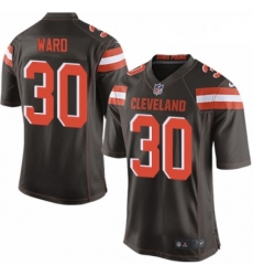 Mens Nike Cleveland Browns 30 Denzel Ward Game Brown Team Color NFL Jersey