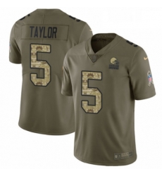 Mens Nike Cleveland Browns 5 Tyrod Taylor Limited OliveCamo 2017 Salute to Service NFL Jersey