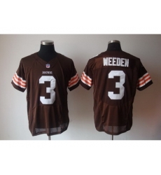 Nike Cleveland Browns 3 Brandon Weeden Brown Elite NFL Jersey