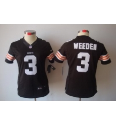 Women Nike NFL Cleveland Browns #3 Brandon Weeden Brown Color[NIKE LIMITED Jersey]