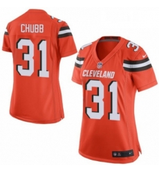 Womens Nike Cleveland Browns 31 Nick Chubb Game Orange Alternate NFL Jersey