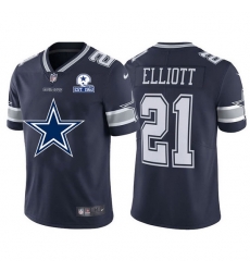 Dallas Cowboys 21 Ezekiel Elliott Navy Blue Men Nike Big Team Logo With Established In 1960 Patch Vapor Limited NFL Jersey