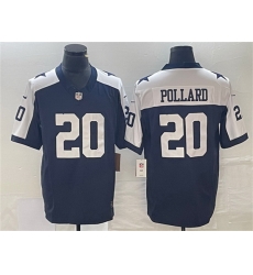 Men Dallas Cowboys 20 Tony Pollard Navy 2023 F U S E Thanksgiving Limited Stitched Football Jersey