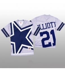 NFL Dallas Cowboys 21 Ezekiel Elliott White Men Mitchell  26 Nell Big Face Fashion Limited NFL Jersey