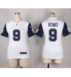 Nike Cowboys 9 Tony Romo White Womens Stitched NFL Elite Rush Jersey