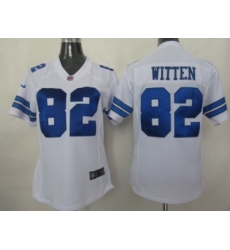 Women Nike Dallas Cowboys 82# Witten White Jersey