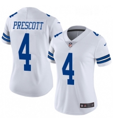 Womens Nike Dallas Cowboys 4 Dak Prescott White Vapor Untouchable Limited Player NFL Jersey