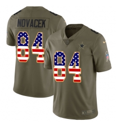 Youth Nike Cowboys #84 Jay Novacek Olive USA Flag 2017 Salute to Service NFL Limited Jersey