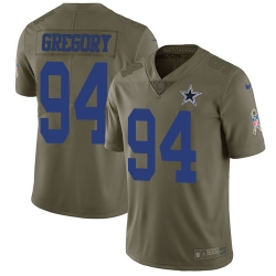 Youth Nike Cowboys #94 Randy Gregory Olive Stitched NFL Limited 2017 Salute to Service Jersey