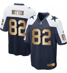 Youth Nike Dallas Cowboys 82 Jason Witten Elite NavyGold Throwback Alternate NFL Jersey